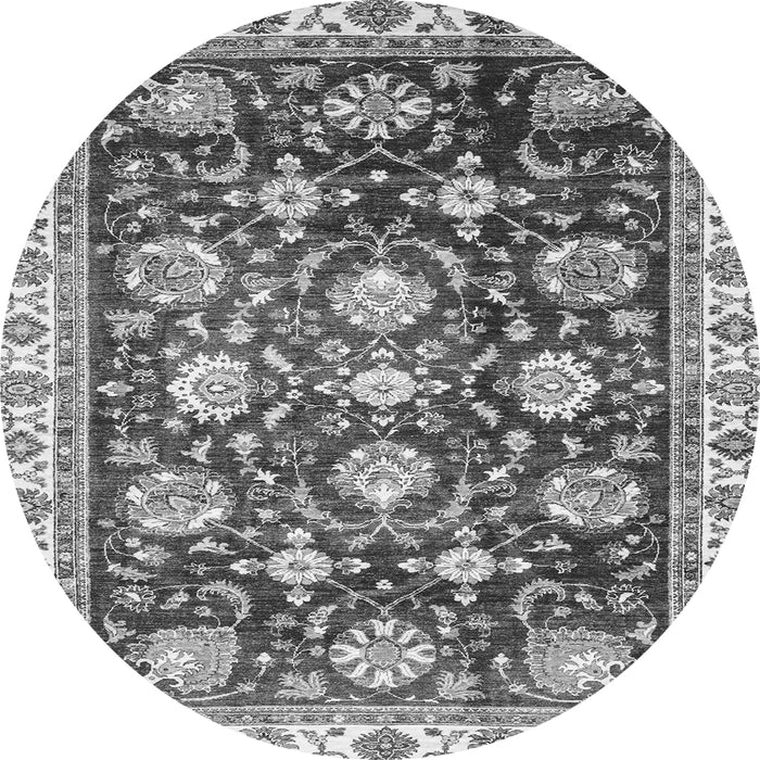 Round Oriental Gray Traditional Rug, abs3115gry
