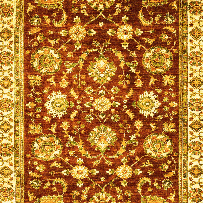 Machine Washable Oriental Yellow Traditional Rug, wshabs3115yw