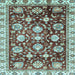 Square Oriental Light Blue Traditional Rug, abs3115lblu