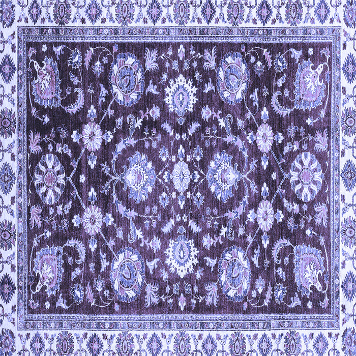Square Machine Washable Oriental Blue Traditional Rug, wshabs3115blu