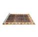 Sideview of Machine Washable Abstract Red Brown Rug, wshabs3116