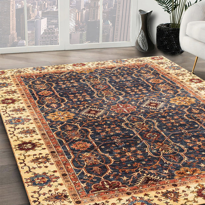 Machine Washable Abstract Red Brown Rug in a Family Room, wshabs3116
