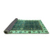 Sideview of Abstract Turquoise Modern Rug, abs3116turq