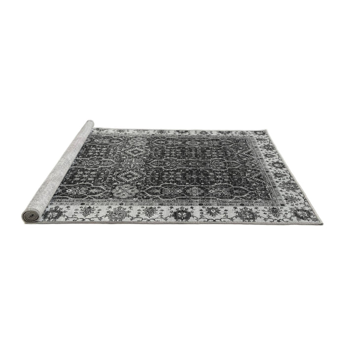 Sideview of Machine Washable Abstract Gray Modern Rug, wshabs3116gry