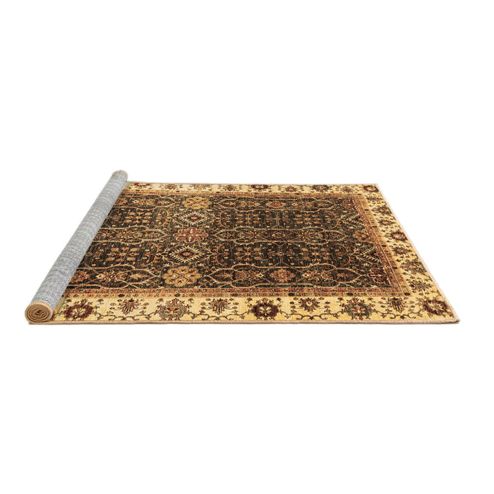 Sideview of Machine Washable Abstract Brown Modern Rug, wshabs3116brn