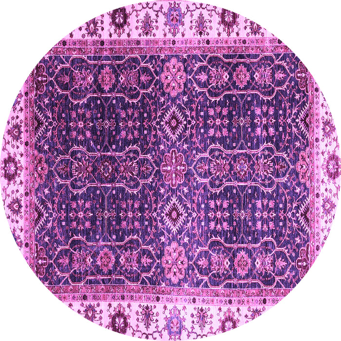 Round Machine Washable Abstract Purple Modern Area Rugs, wshabs3116pur