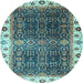 Round Machine Washable Abstract Light Blue Modern Rug, wshabs3116lblu