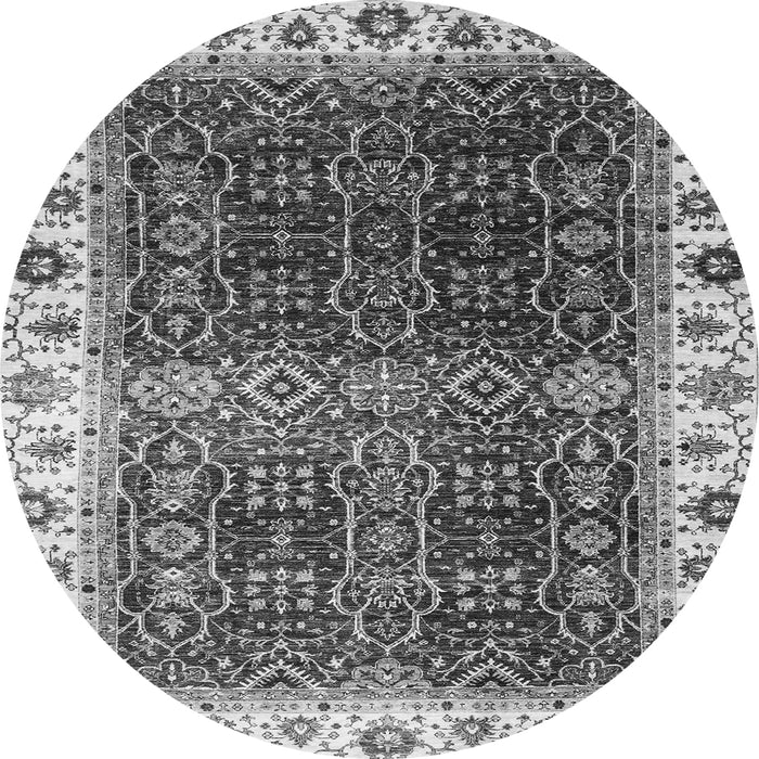 Round Machine Washable Abstract Gray Modern Rug, wshabs3116gry