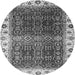 Round Machine Washable Abstract Gray Modern Rug, wshabs3116gry