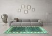 Machine Washable Abstract Turquoise Modern Area Rugs in a Living Room,, wshabs3116turq