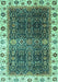 Machine Washable Abstract Turquoise Modern Area Rugs, wshabs3116turq