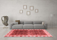 Machine Washable Abstract Red Modern Rug, wshabs3116red