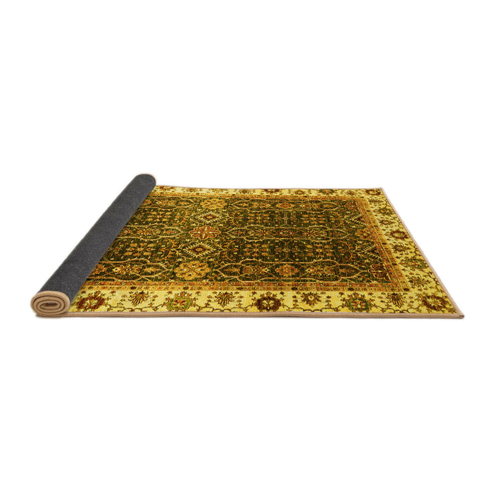 Sideview of Abstract Yellow Modern Rug, abs3116yw