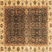 Square Machine Washable Abstract Brown Modern Rug, wshabs3116brn