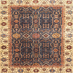 Square Abstract Red Brown Modern Rug, abs3116