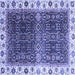 Square Abstract Blue Modern Rug, abs3116blu