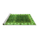 Sideview of Machine Washable Abstract Green Modern Area Rugs, wshabs3116grn