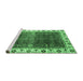 Sideview of Machine Washable Abstract Emerald Green Modern Area Rugs, wshabs3116emgrn