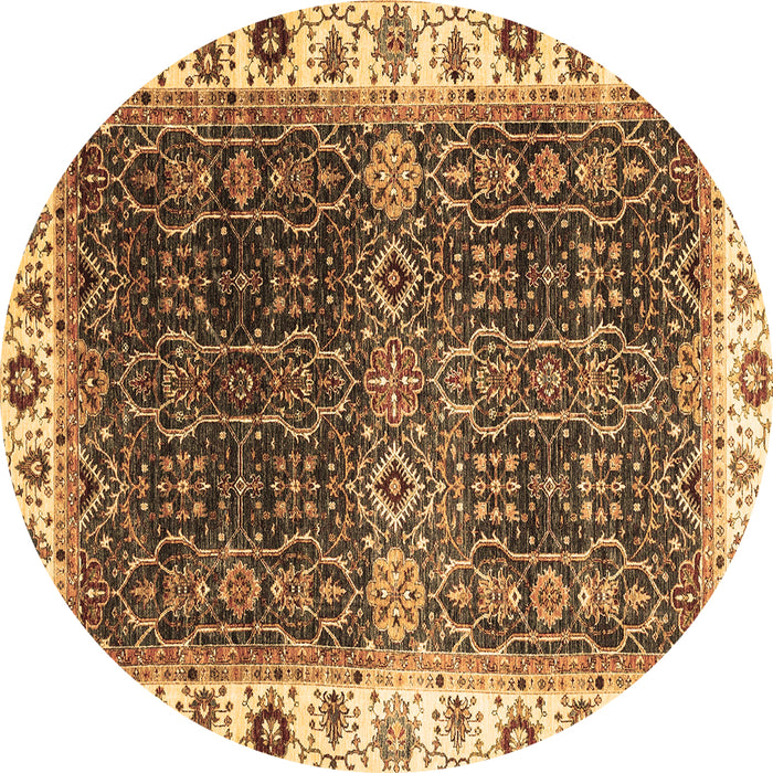 Round Machine Washable Abstract Brown Modern Rug, wshabs3116brn