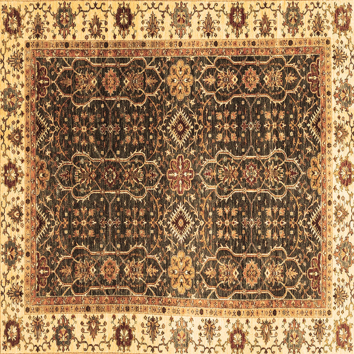 Square Abstract Brown Modern Rug, abs3116brn