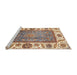 Sideview of Machine Washable Abstract Sienna Brown Rug, wshabs3117