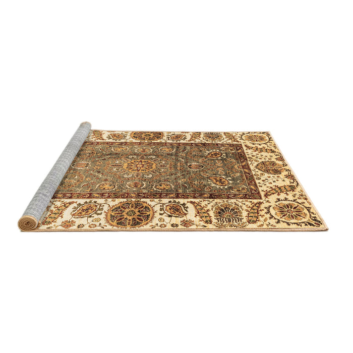 Sideview of Machine Washable Oriental Brown Traditional Rug, wshabs3117brn