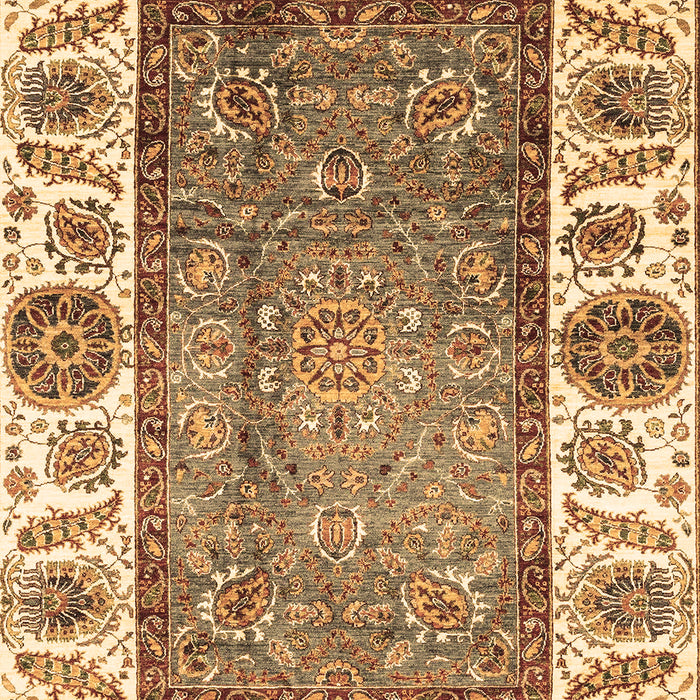 Machine Washable Oriental Brown Traditional Rug, wshabs3117brn