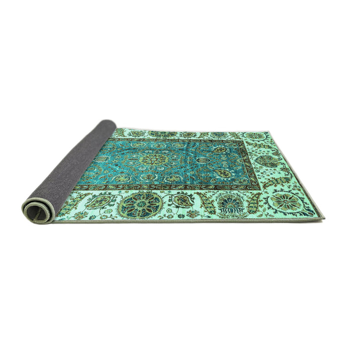 Sideview of Oriental Turquoise Traditional Rug, abs3117turq