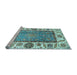 Sideview of Machine Washable Oriental Light Blue Traditional Rug, wshabs3117lblu