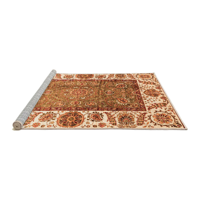 Sideview of Machine Washable Oriental Orange Traditional Area Rugs, wshabs3117org