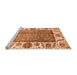 Sideview of Machine Washable Oriental Orange Traditional Area Rugs, wshabs3117org