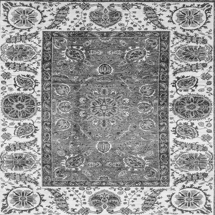 Square Machine Washable Oriental Gray Traditional Rug, wshabs3117gry