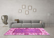 Machine Washable Oriental Pink Traditional Rug in a Living Room, wshabs3117pnk