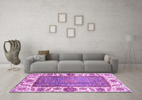 Machine Washable Oriental Purple Traditional Rug, wshabs3117pur