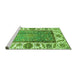 Sideview of Machine Washable Oriental Green Traditional Area Rugs, wshabs3117grn