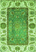 Machine Washable Oriental Green Traditional Area Rugs, wshabs3117grn