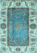 Machine Washable Oriental Light Blue Traditional Rug, wshabs3117lblu