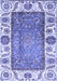 Machine Washable Oriental Blue Traditional Rug, wshabs3117blu