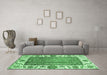 Machine Washable Oriental Emerald Green Traditional Area Rugs in a Living Room,, wshabs3117emgrn