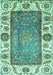 Machine Washable Oriental Turquoise Traditional Area Rugs, wshabs3117turq