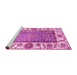 Sideview of Machine Washable Oriental Pink Traditional Rug, wshabs3117pnk