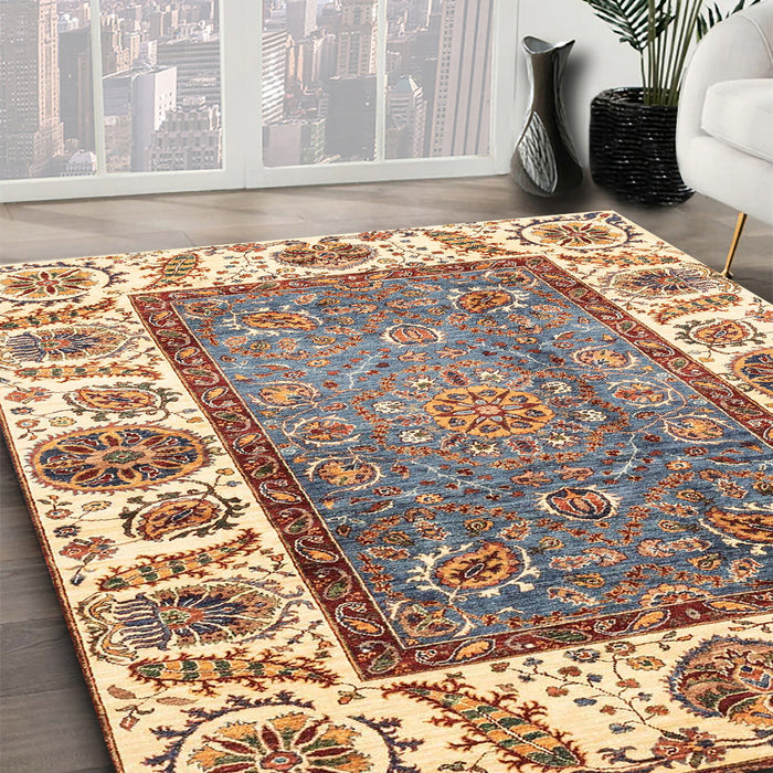 Machine Washable Abstract Sienna Brown Rug in a Family Room, wshabs3117
