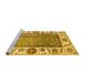 Sideview of Machine Washable Oriental Yellow Traditional Rug, wshabs3117yw