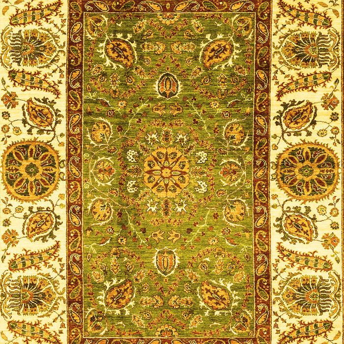 Machine Washable Oriental Yellow Traditional Rug, wshabs3117yw