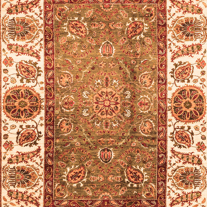 Machine Washable Oriental Orange Traditional Area Rugs, wshabs3117org