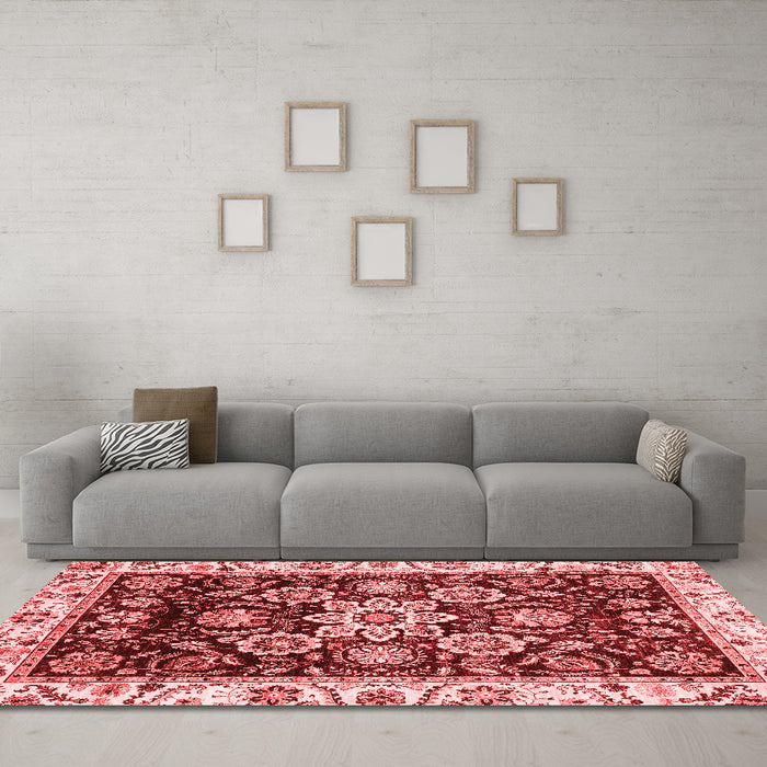 Modern Red Washable Rugs