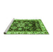 Sideview of Machine Washable Abstract Green Modern Area Rugs, wshabs3118grn