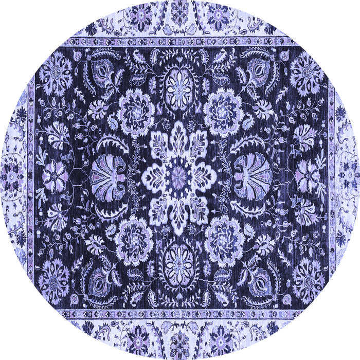 Round Abstract Blue Modern Rug, abs3118blu