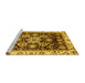 Sideview of Machine Washable Abstract Yellow Modern Rug, wshabs3118yw