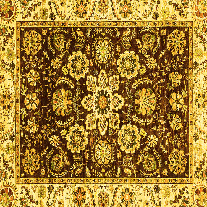Square Machine Washable Abstract Yellow Modern Rug, wshabs3118yw